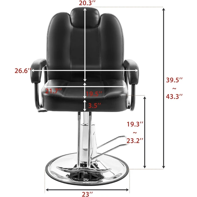 Hair Salon Chair Styling Heavy Duty Hydraulic Pump W/ 23 inch Barber Chair  Base