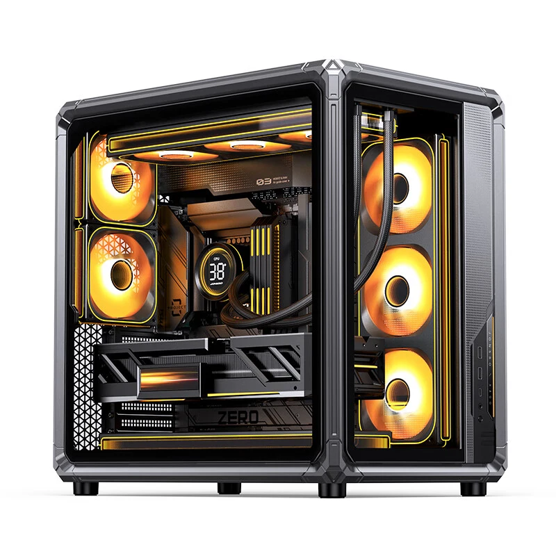 Jonsbo X400 다크 그레이 시뷰 룸 PC 케이스 미니-ITX M-ATX 게임 케이스 ATX 메인보드 지원 360 수냉식 13 팬 포지션