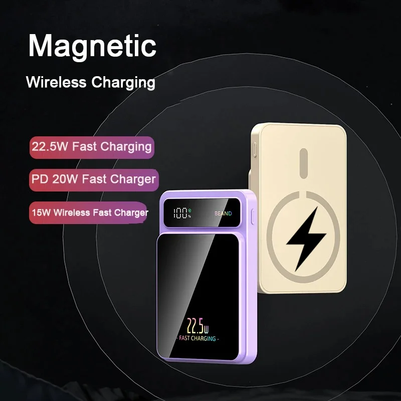 Power Bank Xiaomi 50000mAh Magnetic Wireless Portable External Battery Fast Charging For iPhone Samsung Huawei