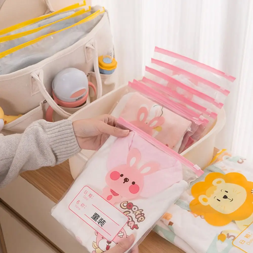 Cartoon Space Saving Storage Bag Transparent Thickened Packaging Bag Elephant Giraffe Zipper Bag Kindergarten 4