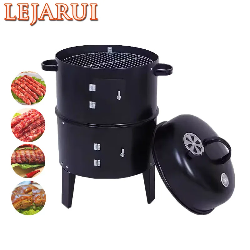 

3 In 1 Bbq Smoker Outdoor Courtyard Barbecue Stove Firewood Stove Portable Barbecue Stove Carbon Charcoal Bbq Grill