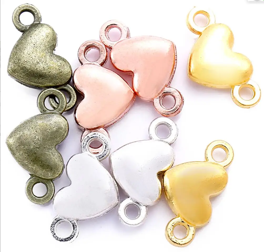 200pcs 18x14mm Antique Silver Color Hollow Heart Connector Charms For Jewelry Making DIY Jewelry Findings F0149