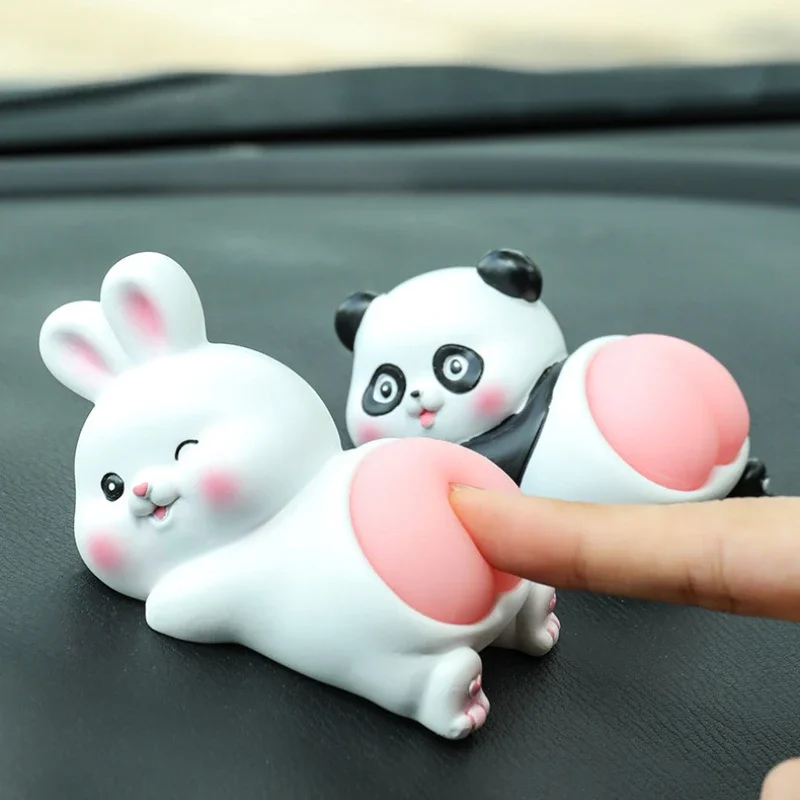 8Pcs/set Cute Panda Car Decoration Dashboard Toy Auto Car DIY Cartoon  Ornament Interior Supplies Decoration Accessories