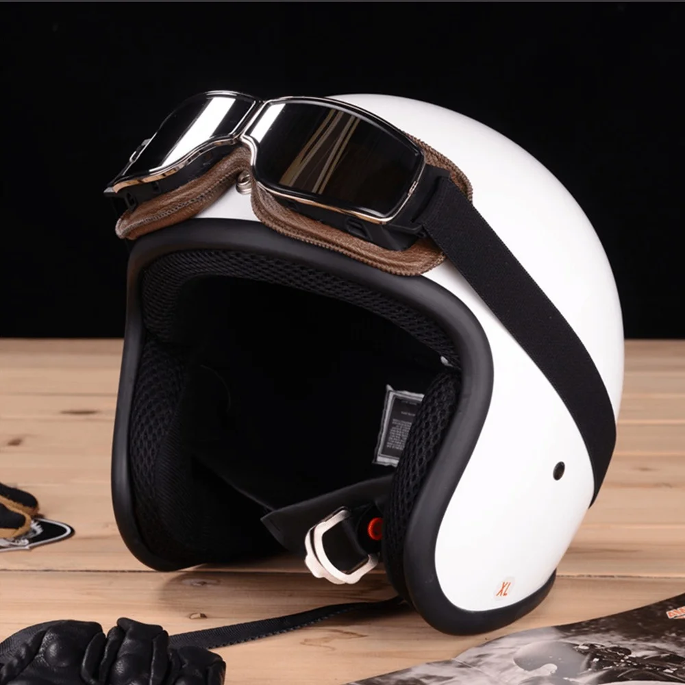 Motorcycle Goggles Safety Protective Sport Sunglasses Retro Vintage Scooter Pilot Leather Windproof UV for Outdoor Bicycle Cycling Ski