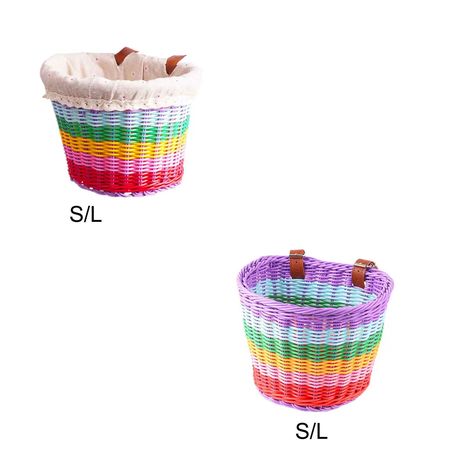 Kids Bike Basket Front Decoration with Straps Multifunction Tricycle Basket Cycling Basket Bicycle Basket for Children Sports