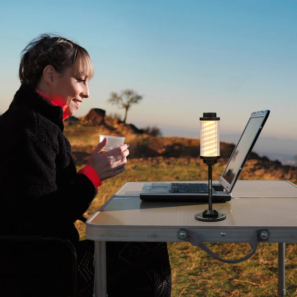 Desktop Light Stand Portable Camping Lamp Holder Aluminum Alloy Height Adjustable Lightweight for Hiking Fishing BBQ