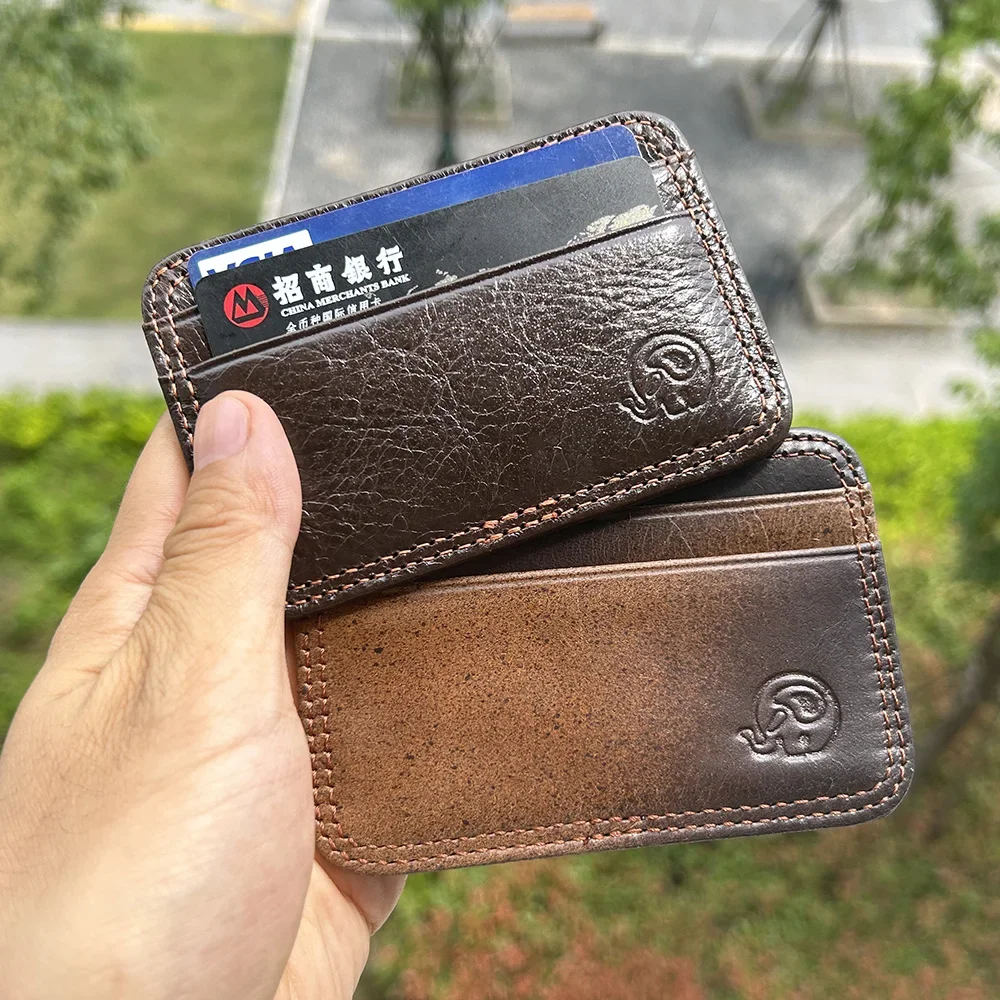 Leather Mens Card Holder Wallet Credit Card Personalised Leather Case Sleeves Wallet and Holder