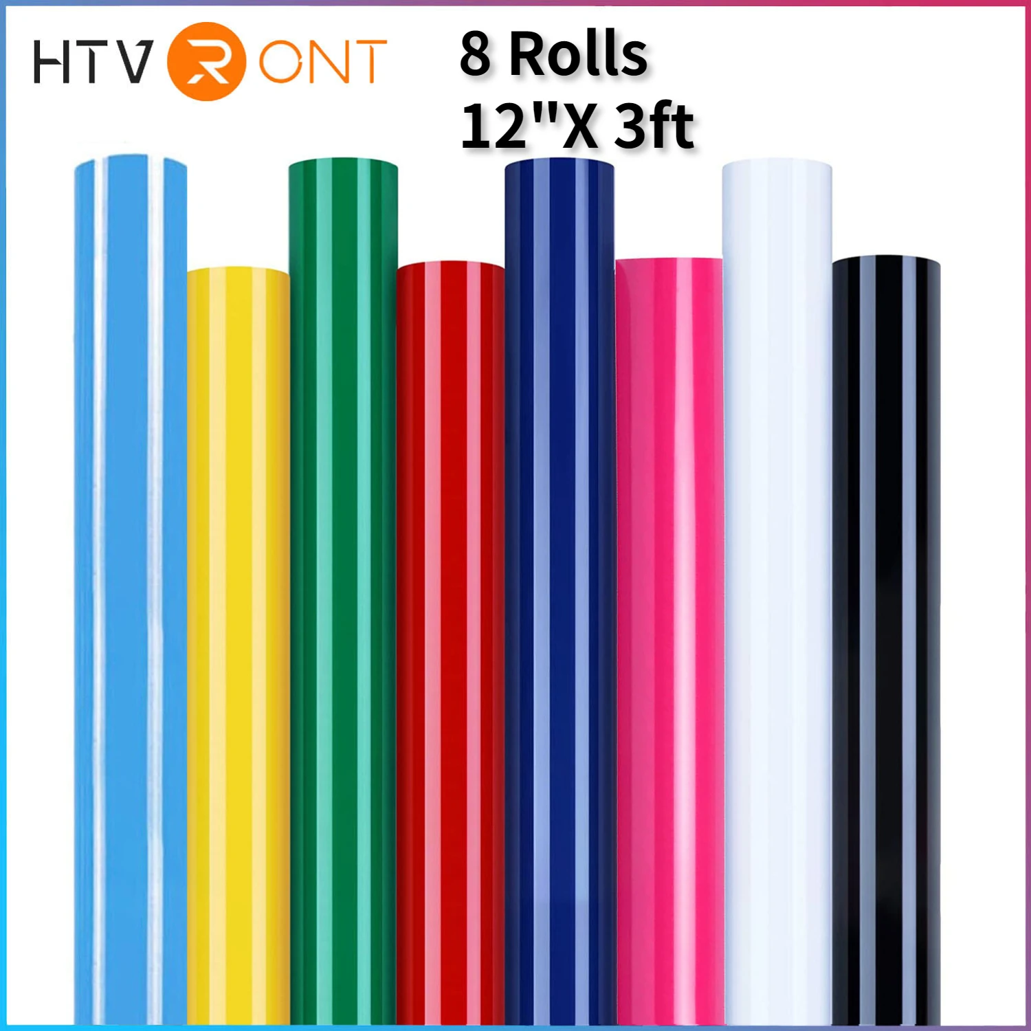 HTVRONT HTV Heat Transfer Vinyl Bundle 14 Pack 12 x 3FT HTV Vinyl  Roll,Iron on Vinyl for Cricut Easy Cut and Weeding(14 Assorted Colors) 