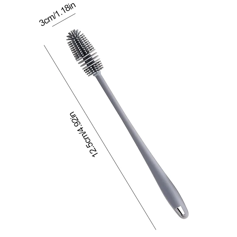 Cleaning Brush Long handle Silicone Cup Brush Non-dead Angle Multi-purpose Baby Bottle Cup Tea Cleaning Stain-free Household