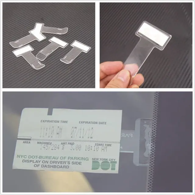 5Pcs Car Parking Ticket Clip Windshield Sticker Fastener Card Bill Holder Automobile Stop Permit Holder Clip Auto Accessories 1