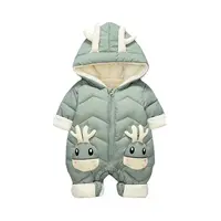 OLEKID 2025 Baby Winter Snowsuit Plus Velvet Thick Baby Boys Jumpsuit 0-2 Years Newborn Romper Baby Girls Overalls Toddler Coat 2