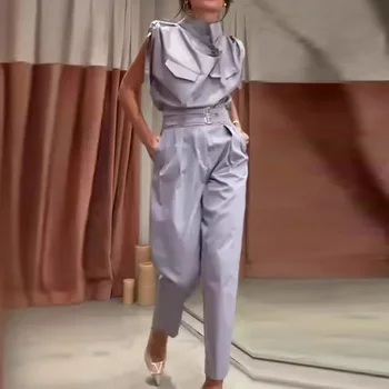 طقم مرقع بياقة مدورة، وبنطال كارغو بجزء علوي من الصوف 13