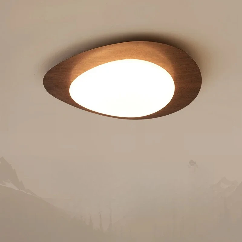 Plafoniera Vintage Ferro e Acrilico — Forma Ciottoli Noce — vista 5