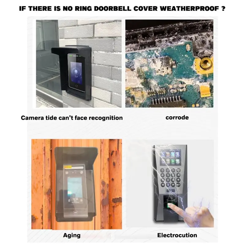 Y17A 도어벨 보호 커버 링 차임용, 대형 방수 ABS 도어벨 레인 커버, 키패드 레인 커버