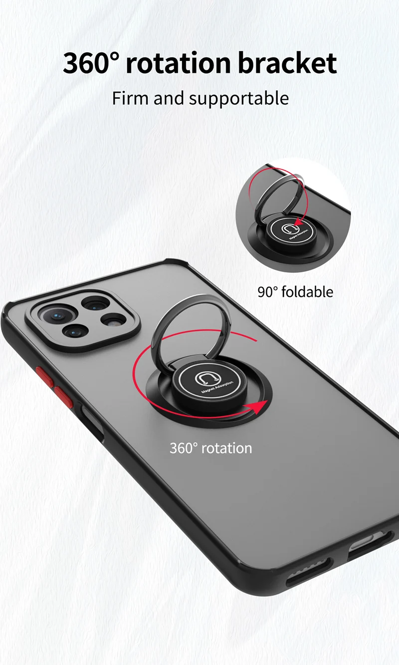 KEYSION moodne mattümbris Xiaomi Mi 11 Lite 5G NE 11 Ultra 11i läbipaistva rõngaalusega põrutuskindel telefoniümbris Xi-le_voghion.com