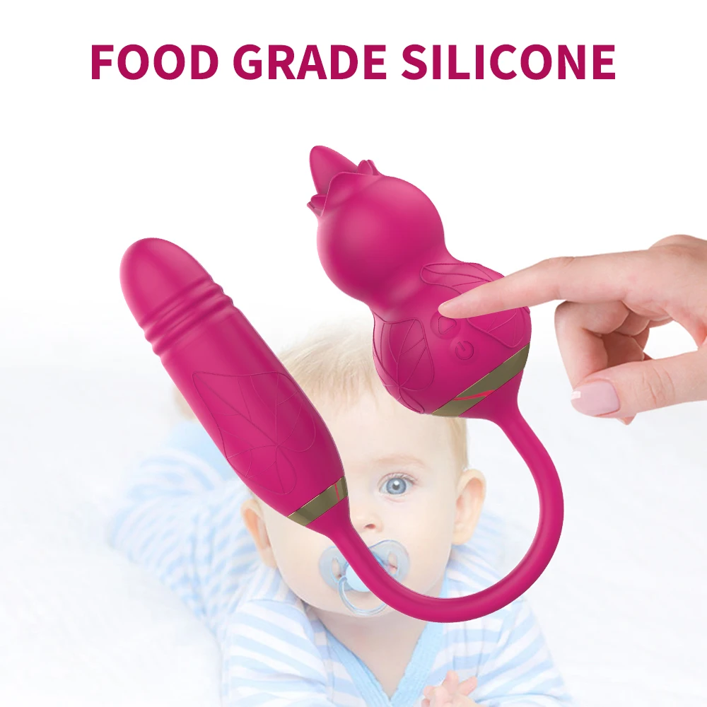 Thrusting Tongue Licking Dildo Vibrator 2 In 1 Vibrating Egg Clit_voghion.com