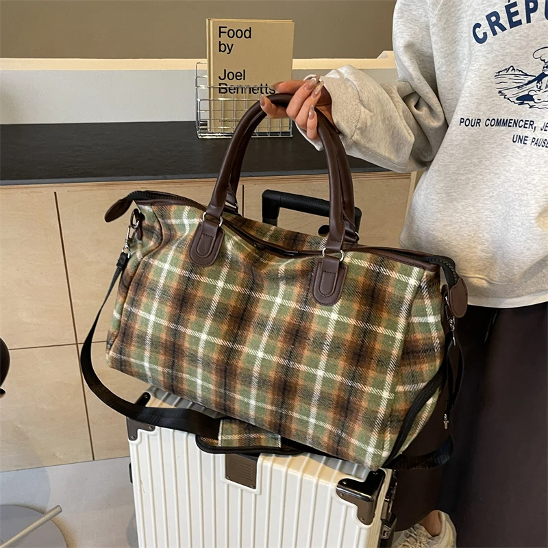 

Лидер продаж 2024, клетчатая дорожная сумка, Легкая ручная вместительная сумка-тоут, деловая Дорожная Спортивная сумка для фитнеса