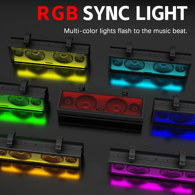 UTV/ATV 17" Bluetooth Sound Bar 4 Speaker Amplified Audio Waterproof with Multi-color Lighting for Golfcart Can Am 2