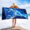 Extra Large Microfiber Beach Towel, Towel, Quick Dry Beach Towel, with Vivid Ocean and Mandala Floral Pattern, 31.5" * 70.8", Qu 2