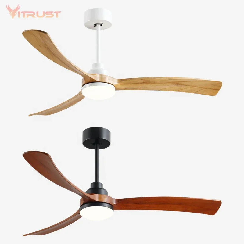 Vintage Ceiling Fan Lamp Wooden Ceiling Fan LED Light Indoor OutDoor Chandelier Dining Room Living Shop Mall Office