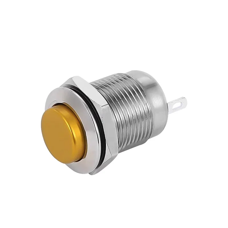 5/20/100PCS 12mm Waterproof Momentary Button Switch High Round Metal Push Switch Car Start Horn Self Reset