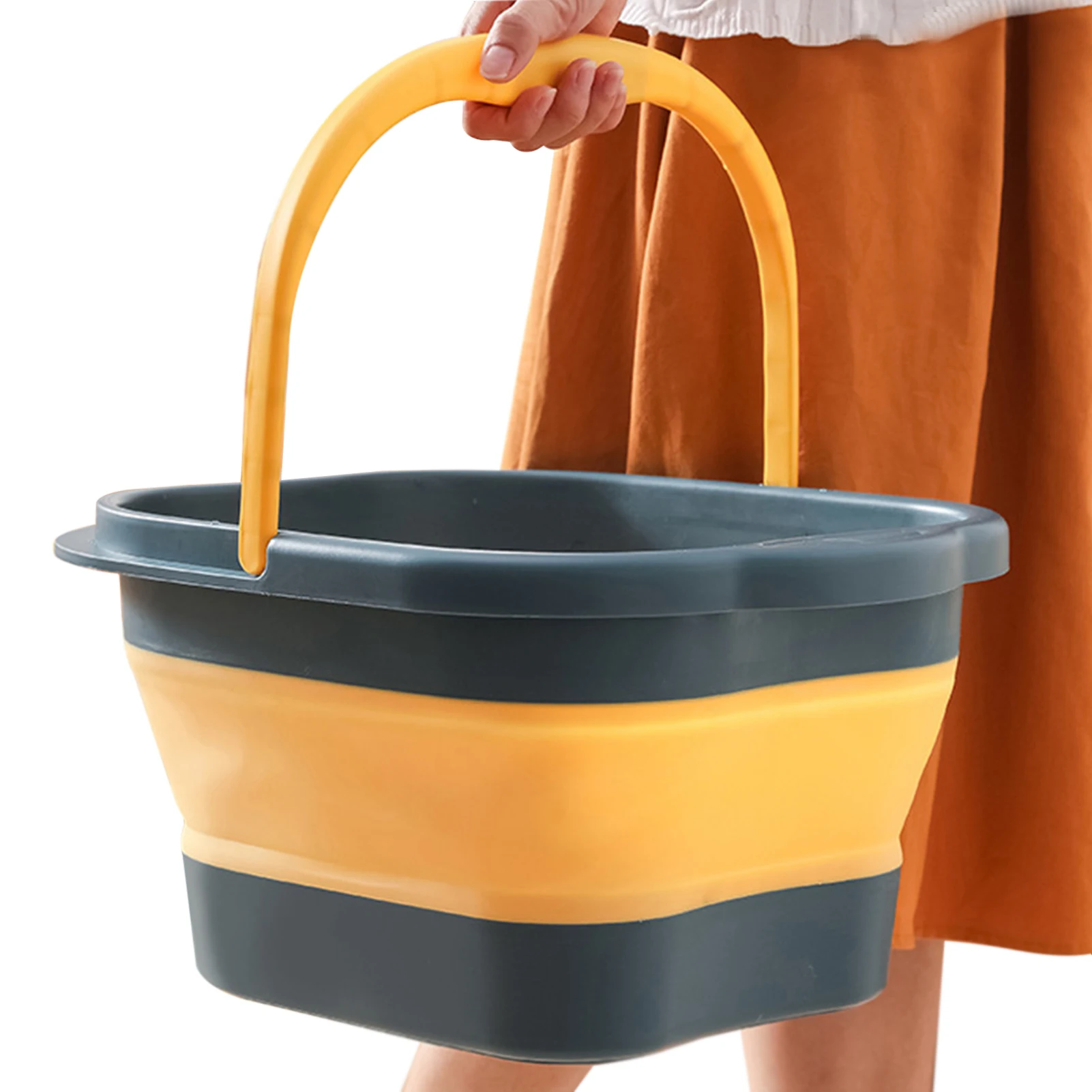 Foot Soaking Bath Basin Collapsible Soak Basin Feet Spa Massage Bucket With Handle Pedicure Foot Spa For Feet Stress Relief