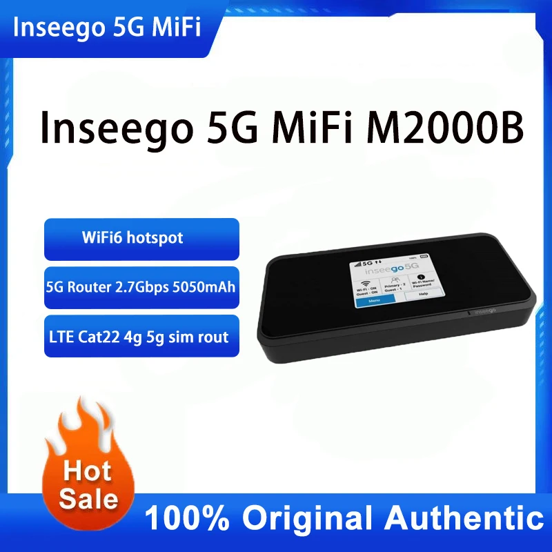 Original New Inseego M2000B 5G Router 2.7Gbps 5050mAh Pocket WIFI Touchscreen 2.4GHz/5GHz WiFi6 hotspot LTE Cat22 4g 5g sim rout