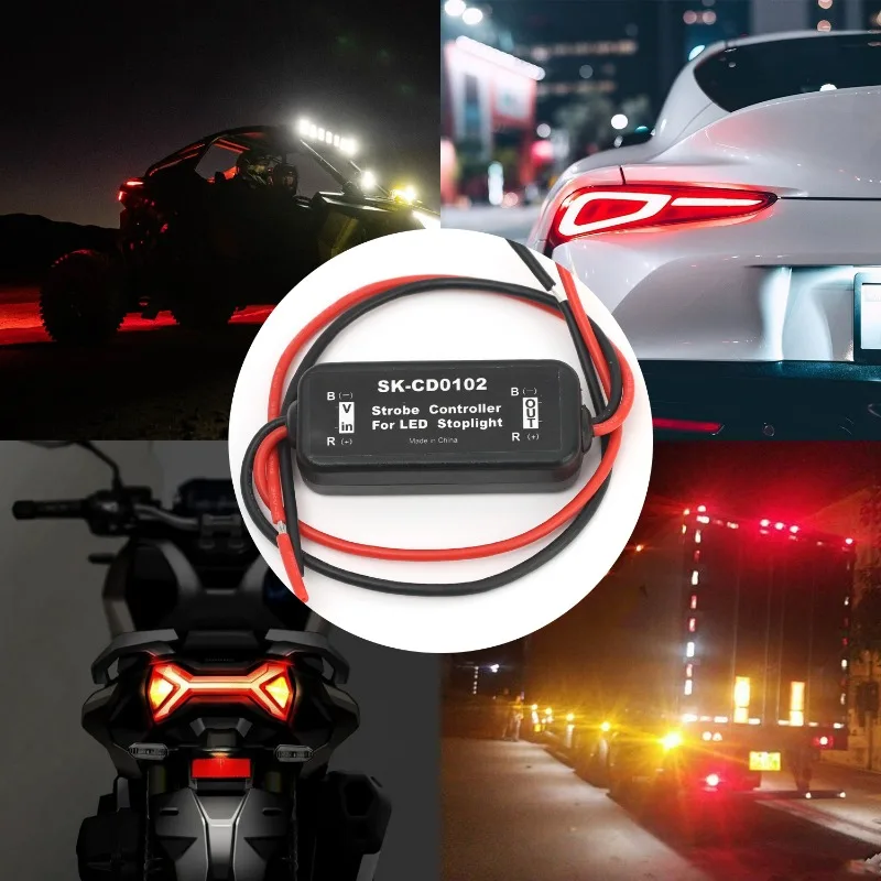 Universal Strobe Controller Brake Light Flasher Module Flashing Back Rear Brake Light 9-30V LED Flash Tail Stop Accessories