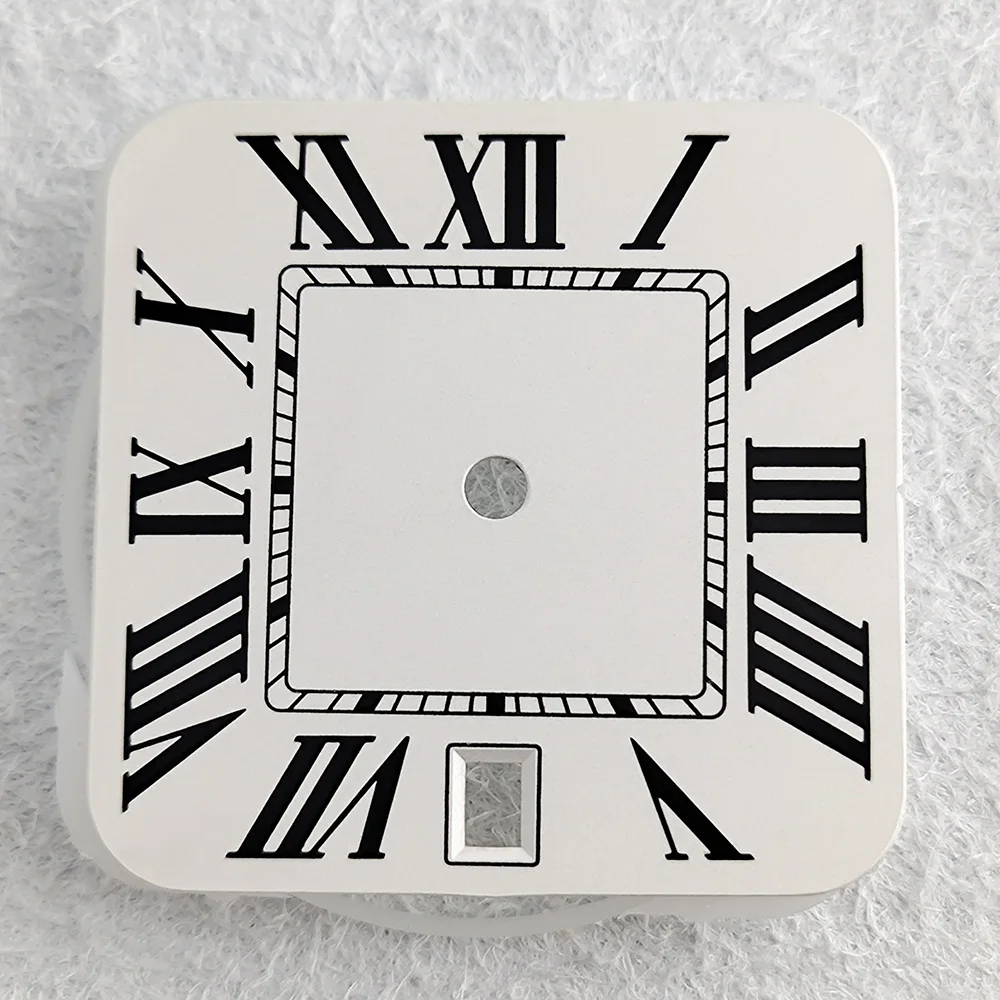 NH35 dial square 6 o'clock with date window Roman unmarked dial, suitable for folding buckle square case NH35 movement