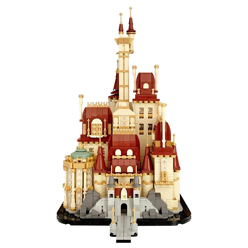 

MOC Fairy Tales Beauty and Beast Princess's's Magic Castle Building Blocks Set Miniature Castle Model For Girls Birthday Gifts