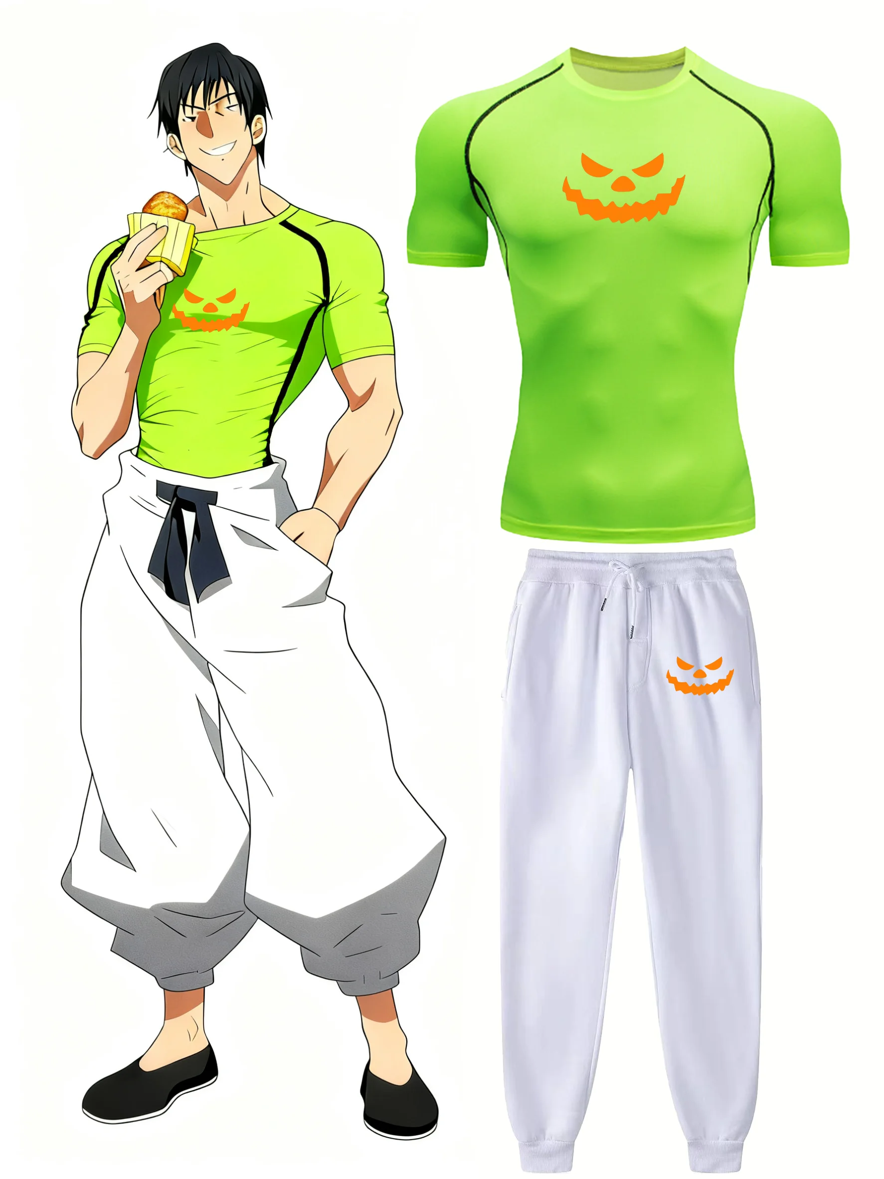 أنيمي Jujutsu Kaisen Toji ضغط قميص مجموعة أداء غير رسمي مجموعة الرجال الرياضية تجريب سريعة الجافة المحملة Sweatpants للجنسين