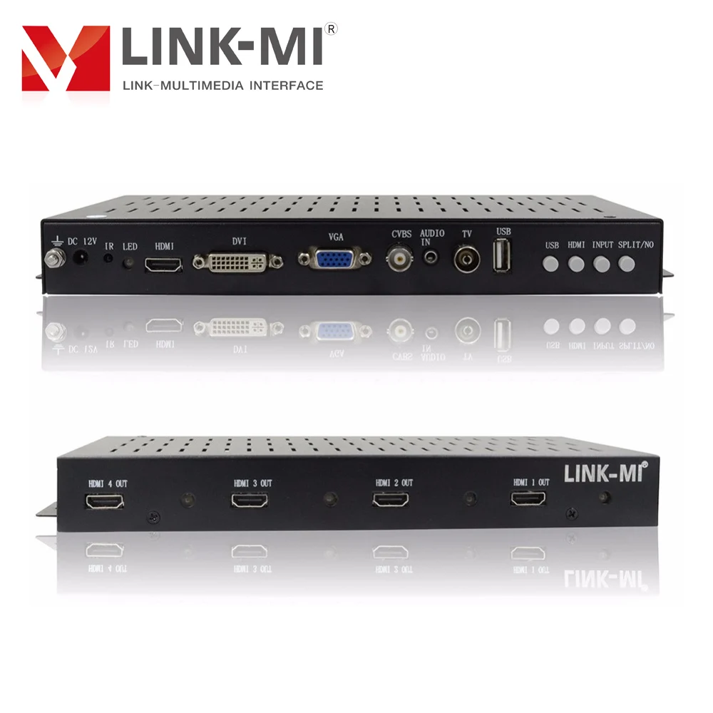 1x4 수직 비디오 벽 컨트롤러 2x2 1x2 1x3 2x1 수직 디스플레이에 대 한 자동 90 도 회전 HDMI VGA AV USB 입력 LINK-MI