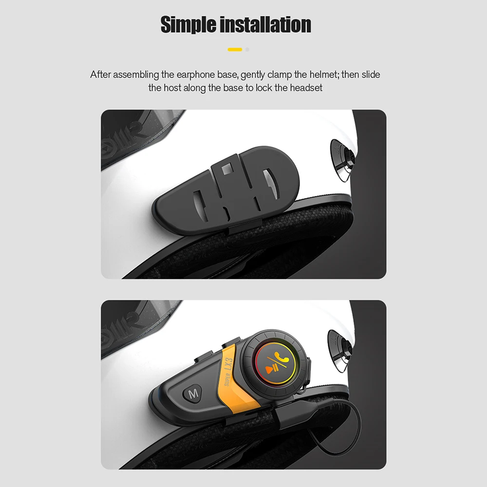 LX3 Helmet Headset Wireless Bluetooth Waterproof