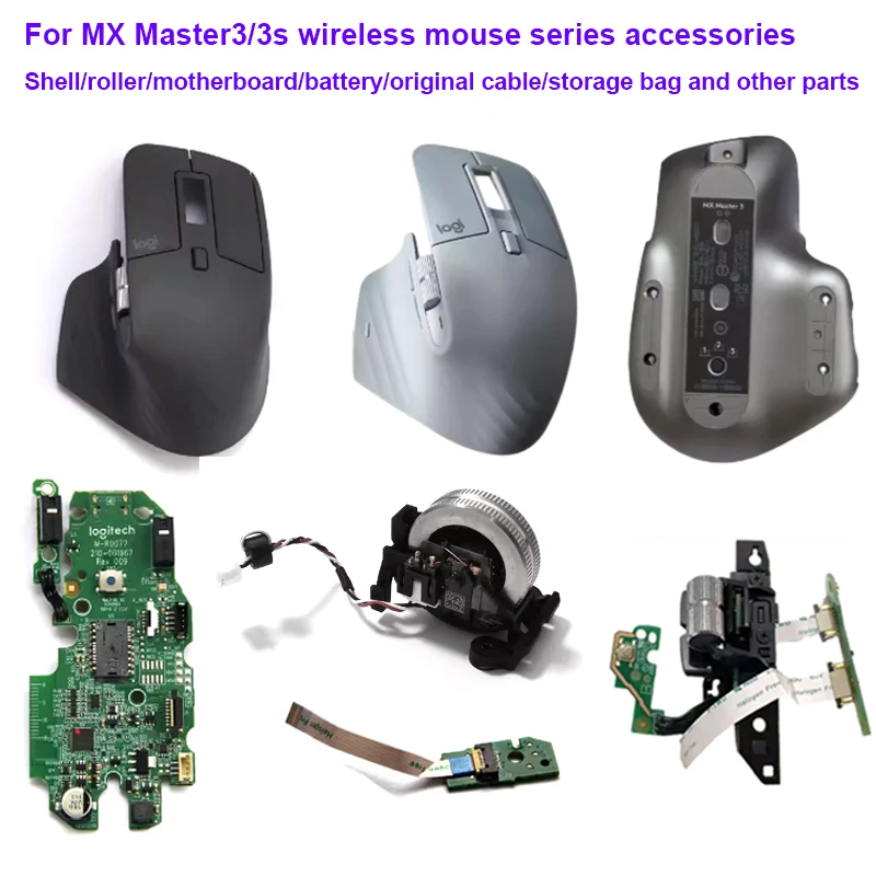 Caixa de Armazenamento e Cabo Peças de Reposição Shell Scroll Wheel Mainboard Side Scroll Wheel Logitech mx Master 3s Mouse sem Fio