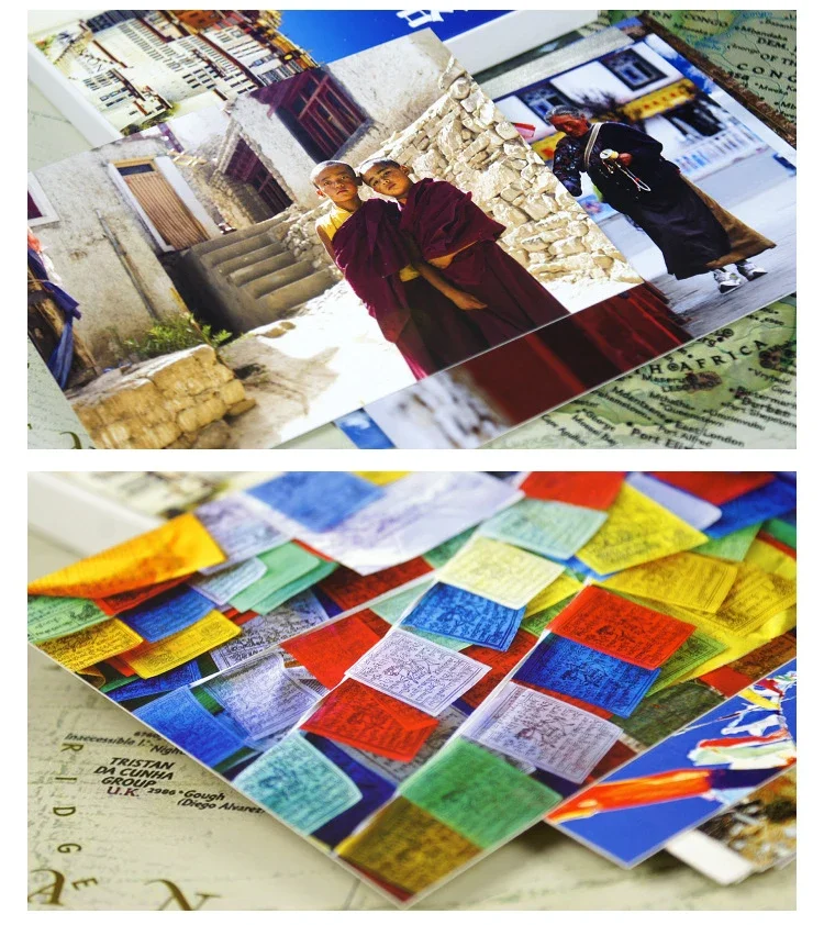 

30 шт. Lhasa паломническая Дорожная карта многоразового использования в качестве скрапбукинга Вечеринка приглашение DIY Украшение Подарочная открытка с сообщением открытка