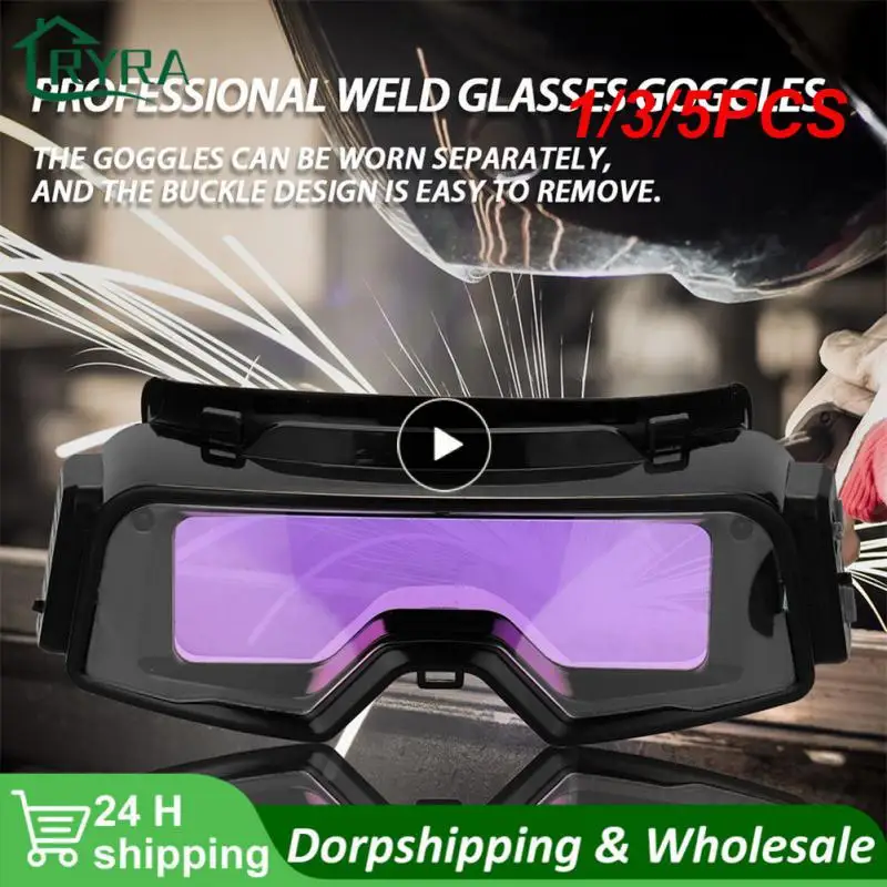 

1/3/5PCS Auto Darkening Welding Goggles for TIG MIG MMA Professional Weld Glasses Goggles Multifunction Utility Tool