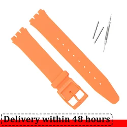 Waterproof Silicone Watch Band - Soft Rubber Strap Bracelet - 20mm (Orange)