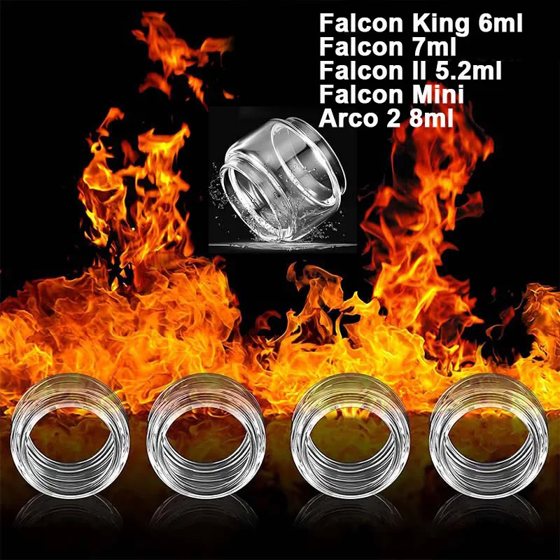 5 Pieces Bubble Glass Tank for Falcon King Falcon Mini Falcon II 2 Arco 2 Replacement Bulb Fat Glass Container Tank