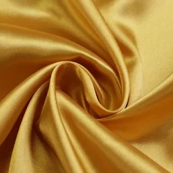 Luxurious Satin Fabric - Premium Material for Skirt Linings, Dressmaking, and Crafting Projects (Solid Color) (Golden)