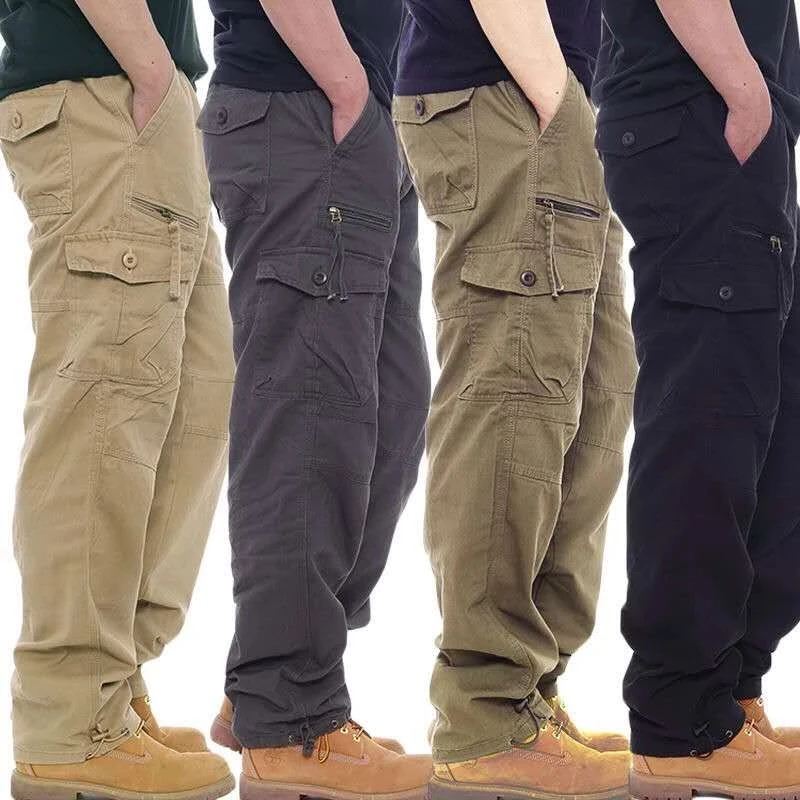 Cotton Cargo Pants Men Overalls Hunting Style Tactical Workout Straight Trousers Outwear Casual Multi Pocket Baggy Pants combat pants
