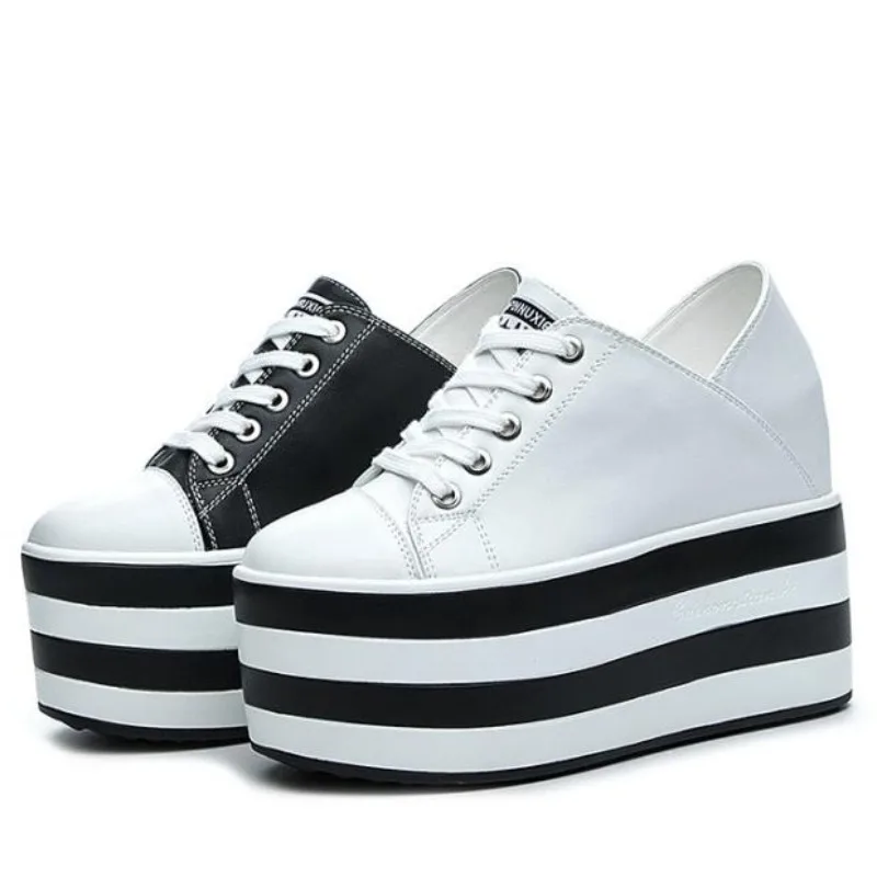 

High quality 12cm Platform Wedge Sneakers Shoes Slippers for Women Shoes Spring Autumn Breathable Summer Shoes Mules Breathable
