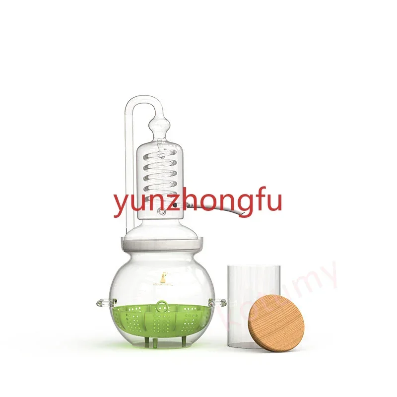 

Essential Oil Glass Distiller 4L Mini Intelligent Heating Brewing Distillation Machine High Borosilicate Crystal