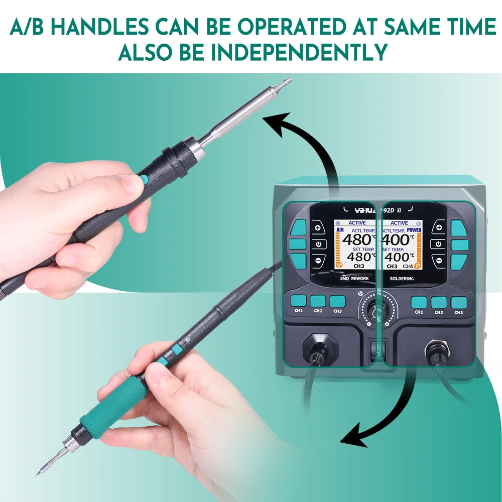 YIHUA 992D-II C210 C245 Precision Soldering Iron Station for Microscope Soldering Hot Air Gun Desoldering Rework Station