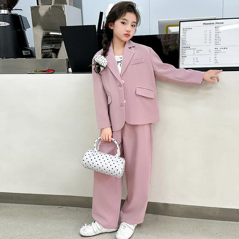 Kids Suit Spring Autumn Stylish Jacket Trouser Piece Formal