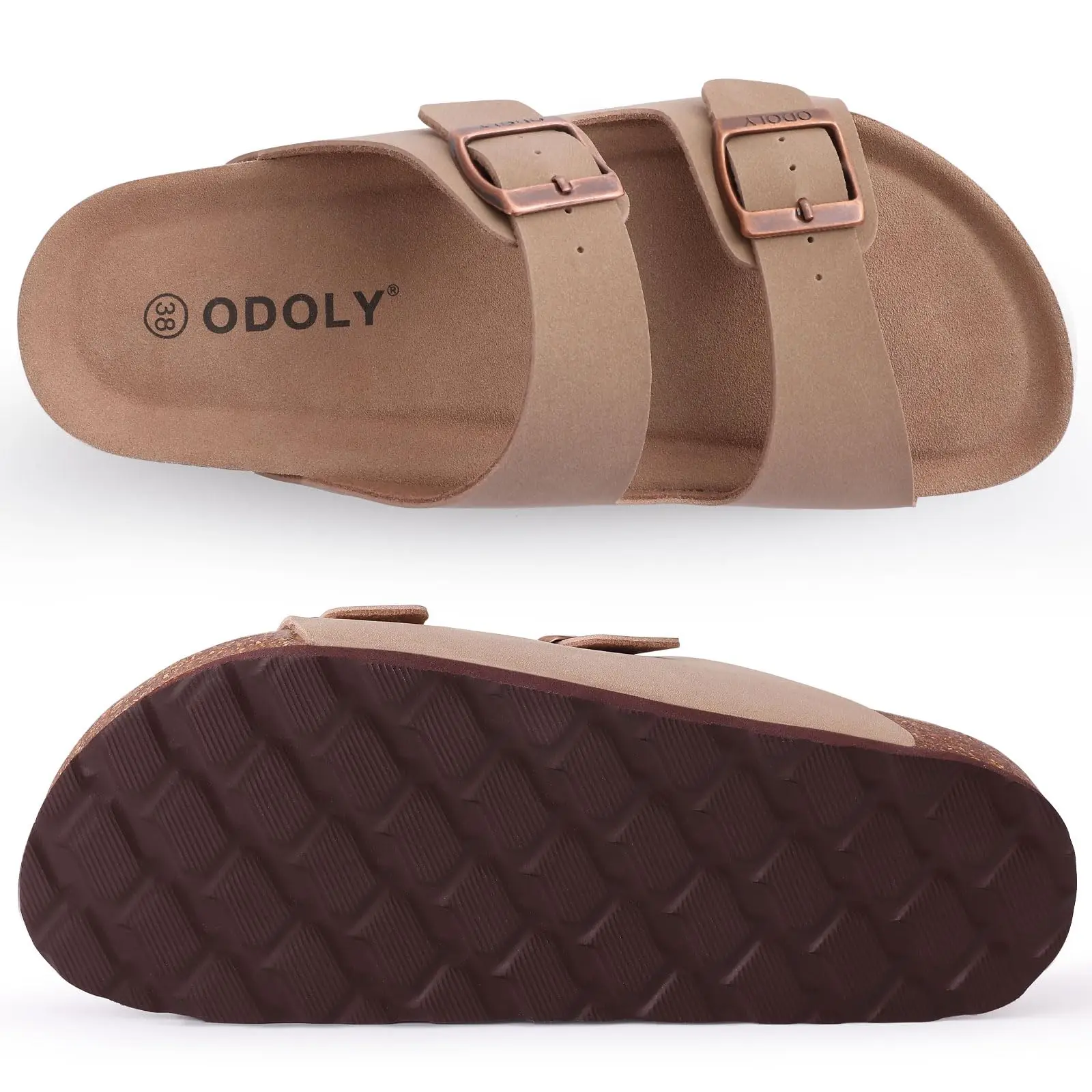 Comwarm-Pantoufles Classiques en Liège pour Femme, Sandales Plates en Daim, Chaussures de Plage pour Couple, avec Structure Réglable, Nouvelle Mode, Été