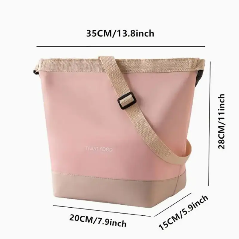 Foldable Lunch Bag with Aluminum Foil Portable Bento Bag Waterproof Thermal Lunchbox Bag Large Capacity for Camping Picnic