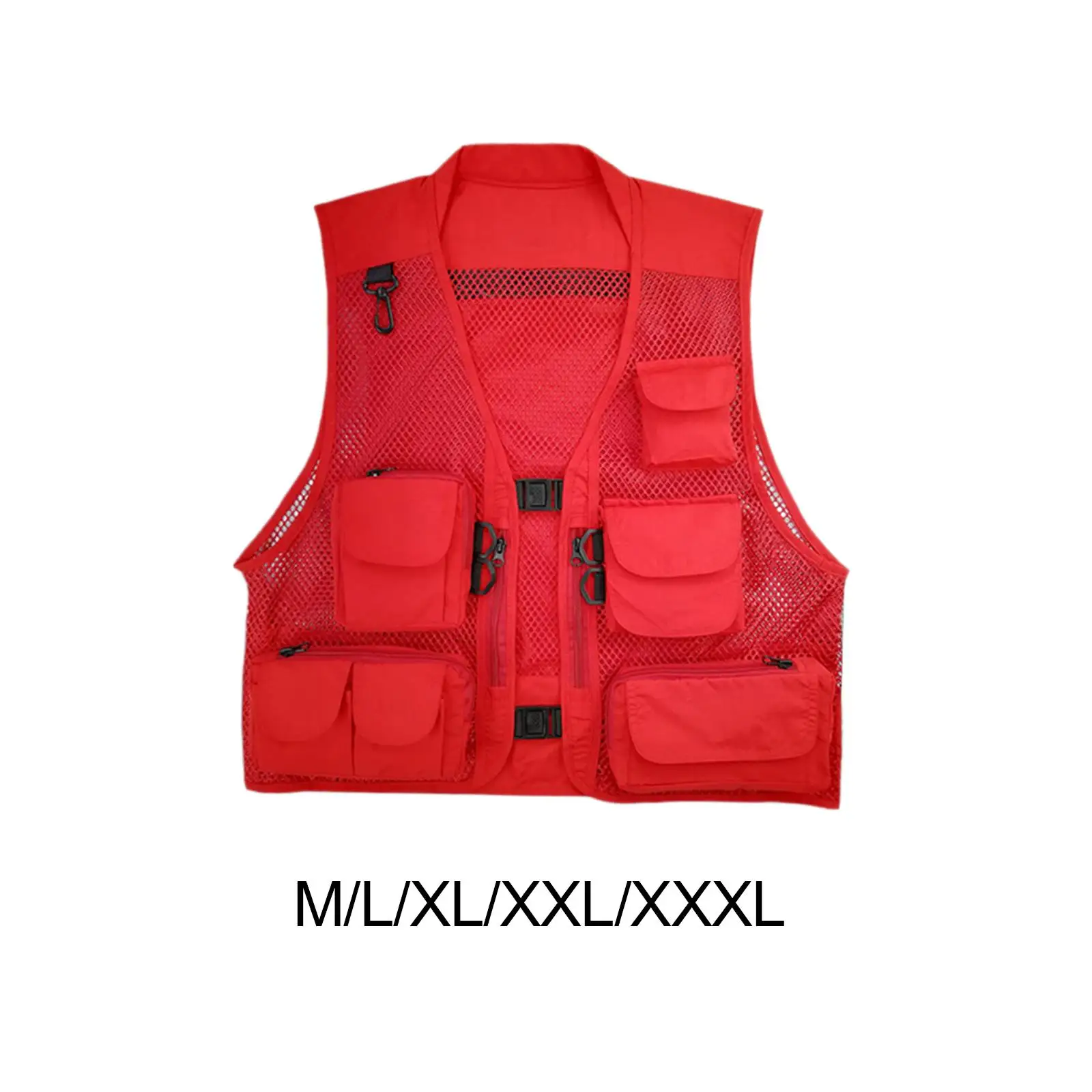 Men Mesh Fishing Photography Vest Multiple Pockets Red Durable for  Sightseeing,Traveling Quick Drying Breathable Material Casual - AliExpress
