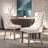 Aoowow Velvet Upholstered Dining Chairs Set of 2, Wingback Armless Side Chairs Button Tufted with Solid Wood Legs 2