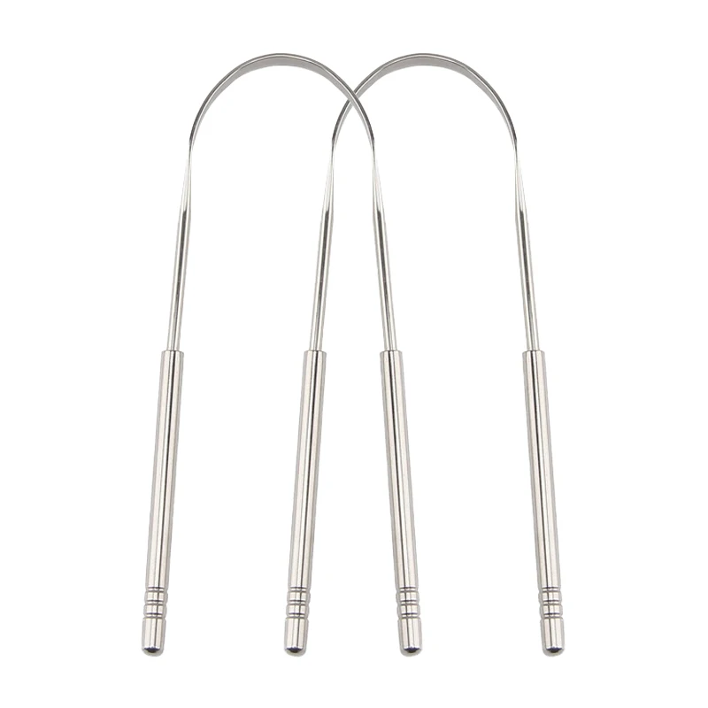 High Quality Stainless Steel Tongue Scraper Cleaner Fresh Breath Cleaning Coated Tongue Toothbrush Oral Hygiene Care Tools