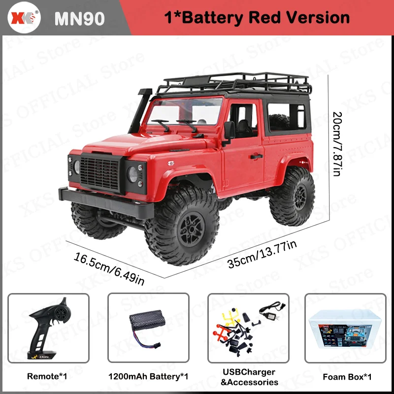 MN90 ラジコン MN90 1/12 2.4G 4WD RCカー フロントLEDライト 2体シェル ルーフ